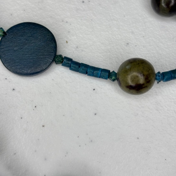 Blue Turquoise Green Beads Leaf Necklace Belt Bohemian Gypsy Festival Style - Picture 10 of 16